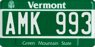 VT license plate AMK993