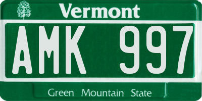 VT license plate AMK997