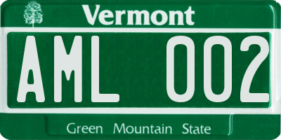 VT license plate AML002
