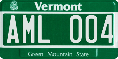 VT license plate AML004