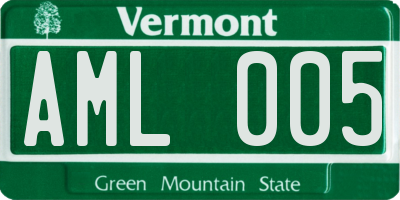 VT license plate AML005