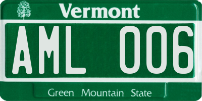 VT license plate AML006