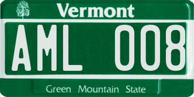 VT license plate AML008