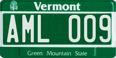 VT license plate AML009