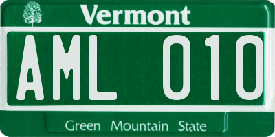 VT license plate AML010