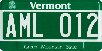 VT license plate AML012