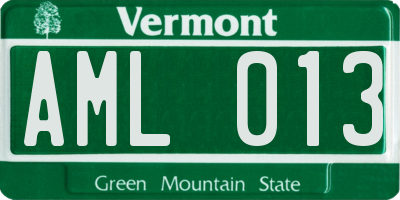 VT license plate AML013
