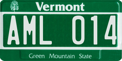 VT license plate AML014