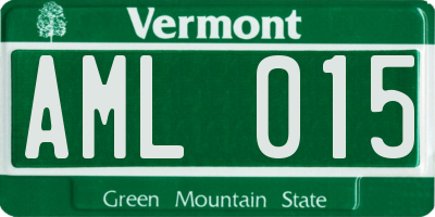 VT license plate AML015