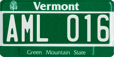 VT license plate AML016