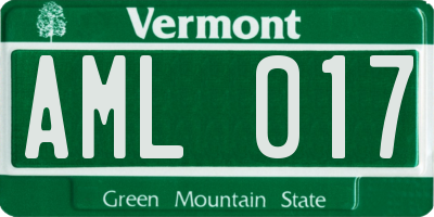 VT license plate AML017