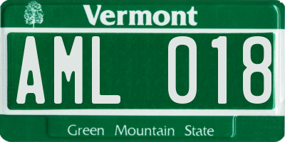 VT license plate AML018