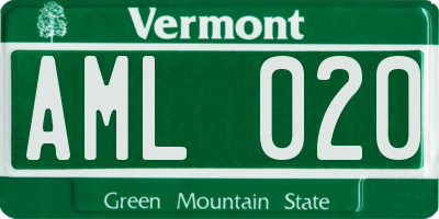 VT license plate AML020