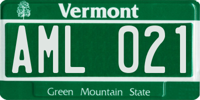 VT license plate AML021