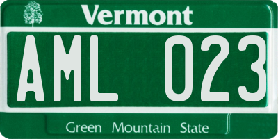 VT license plate AML023