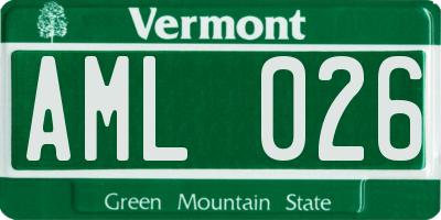 VT license plate AML026