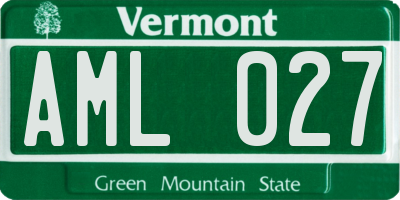 VT license plate AML027