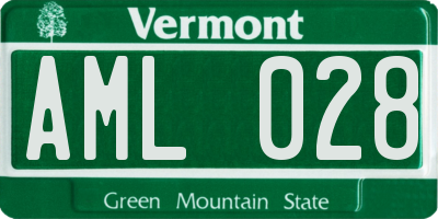 VT license plate AML028
