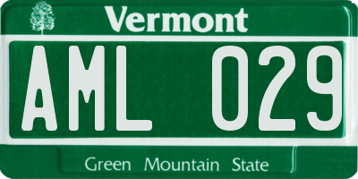 VT license plate AML029