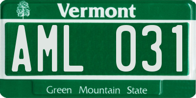 VT license plate AML031