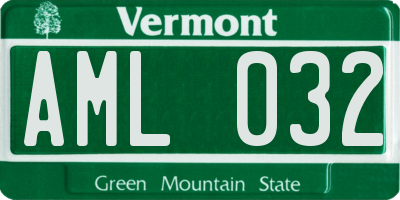VT license plate AML032