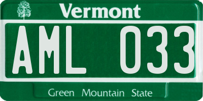 VT license plate AML033