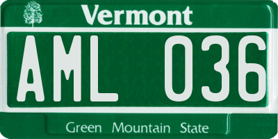 VT license plate AML036