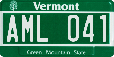 VT license plate AML041
