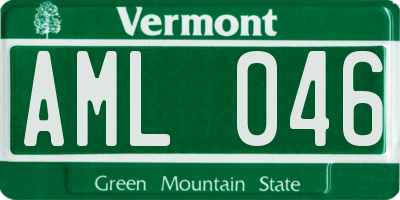 VT license plate AML046