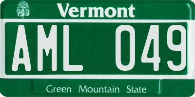VT license plate AML049
