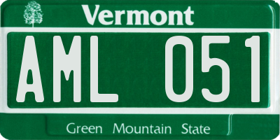 VT license plate AML051