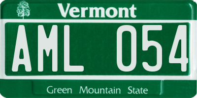 VT license plate AML054