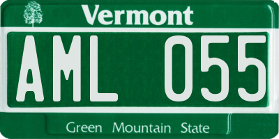 VT license plate AML055