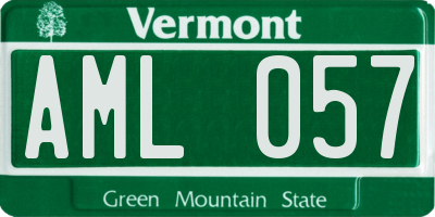 VT license plate AML057