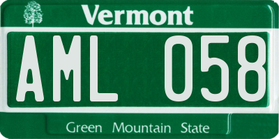 VT license plate AML058