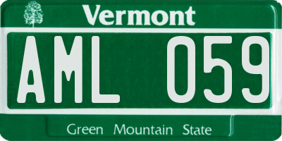 VT license plate AML059