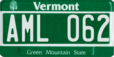 VT license plate AML062