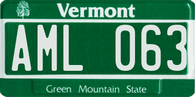 VT license plate AML063