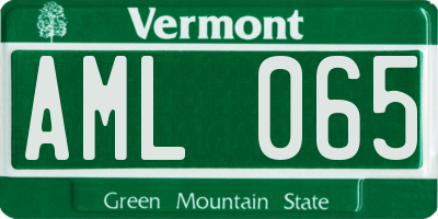 VT license plate AML065