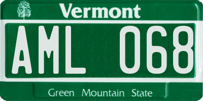 VT license plate AML068