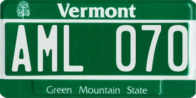 VT license plate AML070