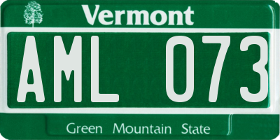 VT license plate AML073