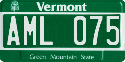 VT license plate AML075