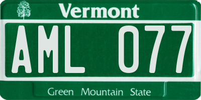 VT license plate AML077