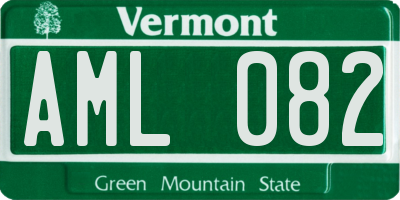VT license plate AML082