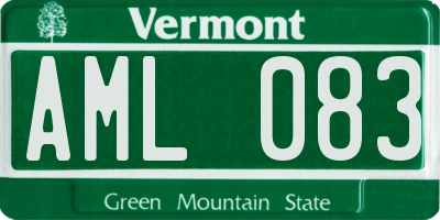 VT license plate AML083