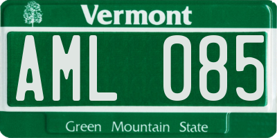 VT license plate AML085