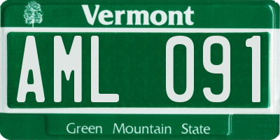 VT license plate AML091