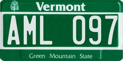 VT license plate AML097