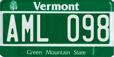 VT license plate AML098